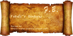 Fehér Bodony névjegykártya